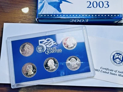 2003-S State 25c Quarter Set ~ Bright Beautiful Coins ~ With COA ~ Lite Tone~W28 - Image 1 of 3