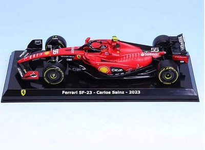 BBURAGO 2023 SF23 FERRARI F1 #55 Carlos Sainz Model CAR w/ Helmet 1:24 Signature - Image 1 of 4