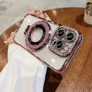 Custodia diamantata glitter moda per Apple iPhone 16 15 14 13 12 11 Pro Max Plus* - Foto 1 di 12