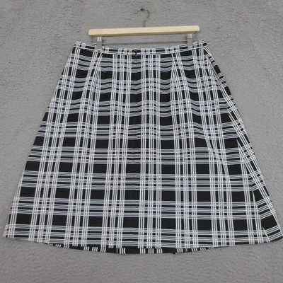 Falda Classiques Entier para mujer 14 negra blanca a cuadros línea A forrada carrera midi Foto 1 de 4