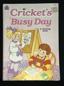 RARE Vtg 1987 Cricket & Corky Doll Busy Day Coloring Book Playmates Toys Happy - Foto 1 di 5