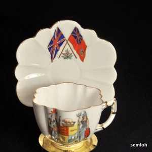 Späte Foley Shelley Gänseblümchen Tasse & Untertasse handbemalt Fahnen Schild Gold 1910-1916 - Bild 1 von 12