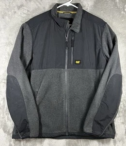Caterpillar CAT Jacket Mens Large Gray Workwear Full Zip Fleece Lined Softshell - Picture 1 of 6