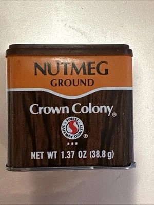 Vintage Spice Tin Crown Colony Safeway Ground Nutmeg Empty - Image 1 of 4