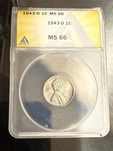 1943 D Steel Cent MS 66 Grade - Picture 1 of 4
