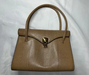 Judith Leiber Handtasche Eidechsenhaut Doppelhenkel Tasche Handtasche Beige - Bild 1 von 19