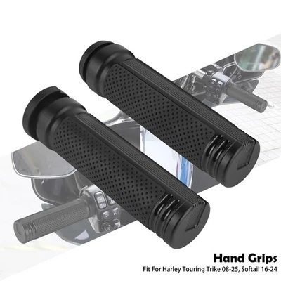 Black 1" Handlebar Electronic Throttle Hand Grips For Harley Touring Softail - Image 1 of 4