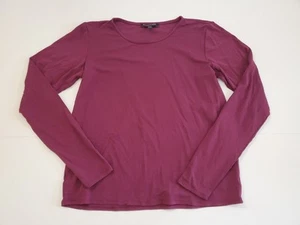 Top camicia Eileen Fisher taglia PP 100% seta viola manica lunga - Foto 1 di 11
