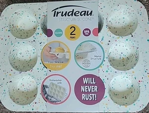 Trudeau Structure Silicone 12 muffins cupcake casserole lot de 2 confettis sans BPA design - Photo 1/7
