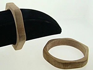 Braccialetto poligono vintage in legno originale 1/2" a347 - Foto 1 di 1