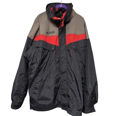 Chaqueta Columbia Interchange 3 en 1 para hombre XL alta roja negra gris polar todo el clima Foto 1 de 4