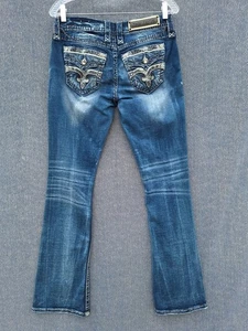 Pantalones de mezclilla Rock Revival Thais para mujer azules 27 pedrería bota fácil 30X32 - Imagen 1 de 16