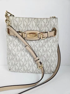 Michael Kors Shoulder Bag Beige White Gold Chain PVC Leather Used MICHAEL KORS - Picture 1 of 13