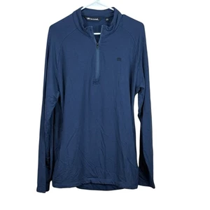 Travis Mathews Upgraded Quarter Zip Navy Blue Men's Fleece Lined Medium - Picture 1 of 8