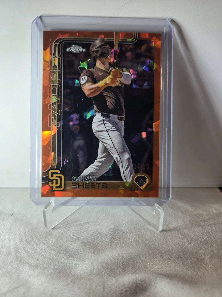2025 Topps Chrome Sapphire Edition - Gavin Sheets #158 Orange /25 - Padres - Image 1 of 2