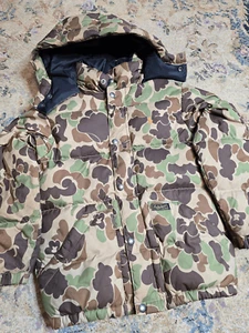 Polo Ralph Lauren Duck Camo Down Hooded Puffer Jacket Coat Youth Boys Small (8) - Picture 1 of 9