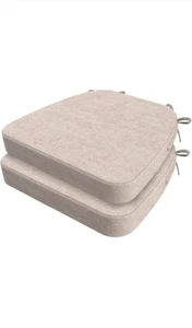 AAAAAccessories D-förmige Stuhlkissen mit Krawatten 2" dick 2er Pack beige - Bild 1 von 12
