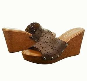 Italian Shoemakers Blair slide wedge platform sandal tan brown sz 10 Med NEW - Picture 1 of 1