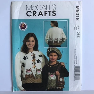 McCalls Crafts M5018 Cat Theme Appliques for Purchased Clothing Pattern FF UNCUT - Picture 1 of 5