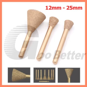 12mm-25mm Diamond Brazing Burr Grinding Engraving Drill Bit for Dremel 6mm Shank - Bild 1 von 11