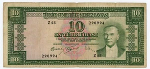 Turquía... P-157... 1 lira... L.1930(1952)... Opción *F-VF* - Imagen 1 de 2
