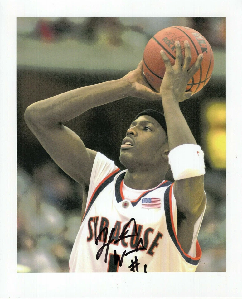 哈金·沃里克手签 8 x 10 彩色照片 + 可证明 SYRACUSE 橙色 免费投掷 — 第 1/1 张图片