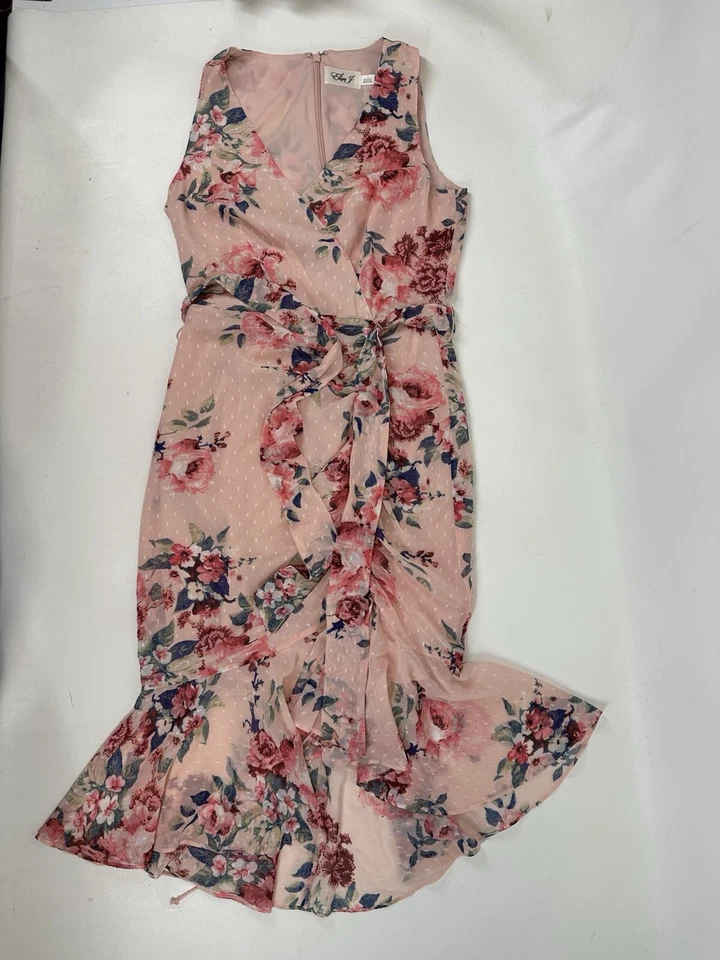 Eliza J Sun Dress Floral Gathered Women's Size 2 - Image 1 of 4