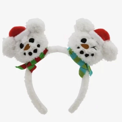 2024 Disney Parks Mickey Mouse Snowman Ears Headband Christmas Holidays - NEW - Image 1 of 2