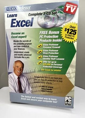 Learn Excel Video Professor Juego Completo de 3 CD PO36EX Tutorial PC CD-ROM Software Foto 1 de 4