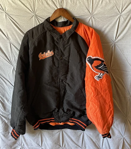 VTG Baltimore Orioles Diamond Collection Starter Baseball Jacket Black Orange L Cover