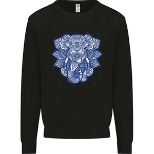 Elephant Mandala Art Kids Sweatshirt Jumper - Picture 1 of 92