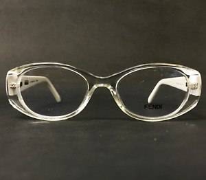 Fendi Eyeglasses Frames F907 000 White Clear Round Full Rim 49-17-135
