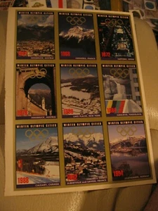 1994 winter olympic cities 1964-94 uncut sheet promo - Picture 1 of 2
