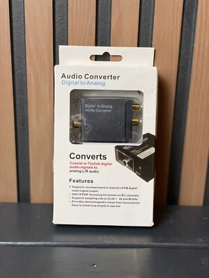 Digital Optical Coaxial Toslink S/PDIF to Analog R/L Audio Converter Box for TV - Image 1 of 2