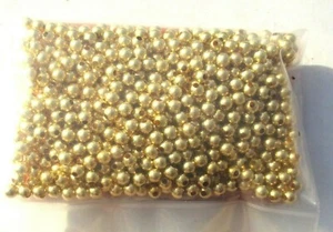 250ct GOLD SPINNERBAIT BEADS 1/8" Hollow Metal Bead for Making Fishing Lures - Picture 1 of 3