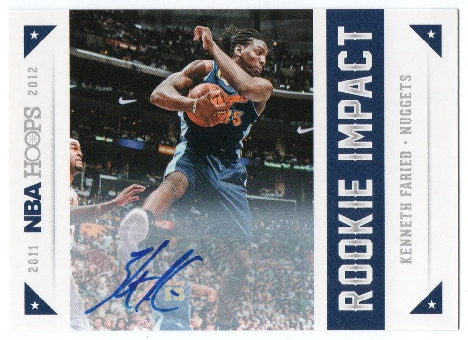 2012-13 Hoops Rookie Impact Autographs #7 Kenneth Faried RC Auto Denver Nuggets - Image 1 of 1