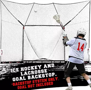 Shag Stop, Lacrosse Goal and Ice Hockey Backstop Net, Durable Lacrosse Backstop - Picture 1 of 9