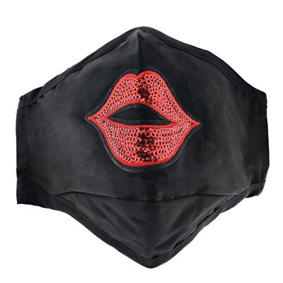 Non Medical Sequined Lip Breathable Cotton Face Mask - Image 1 of 2