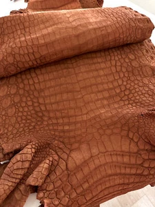 Crocodile Leather Suede Brandy - Picture 1 of 5