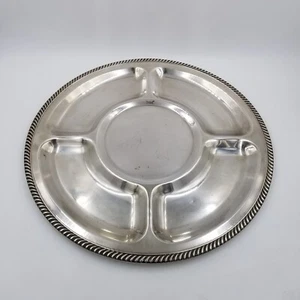 Vintage I.F.S Isreal Freeman Sons Silver Plated Copper 19" Hors d'Oeuvres Tray - Picture 1 of 13