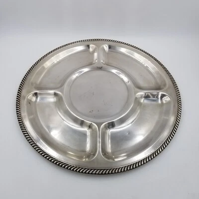 Bandeja de entremeses vintage I.F.S Israel Freeman Sons plateada de cobre de 19" Foto 1 de 4