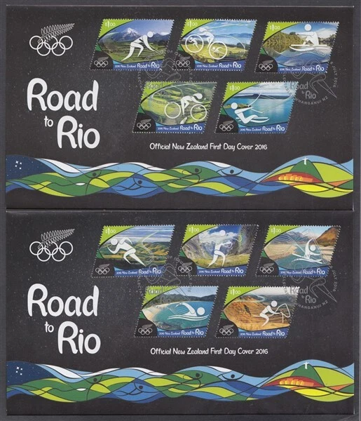 NEW ZEALAND FDC 2016 ROAD TO RIO OLYMPICS SET (10) ON x2 COVERS (F2749 (6/7) - Image 1 of 1