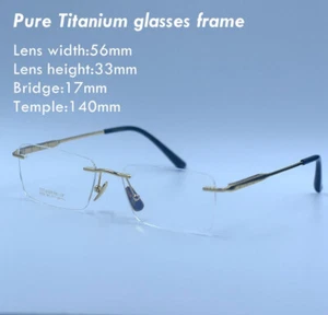 2025 New Titanium glasses frame Men's business eyeglasses Gold Rimless glasses - Picture 1 of 23
