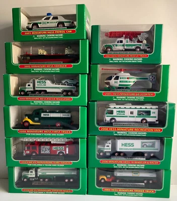 11 RETRO NIB Miniature Hess Trucks/Boat/Helicopter/Vehicles 1998-08 VTG MIX LOT - Image 1 of 4
