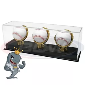 Guante de béisbol BCW acrílico dorado triple base negra exhibición ENVÍO GRATUITO - Imagen 1 de 1