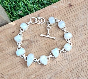 Moonstone Gemstone Bracelet 925 Sterling Silver Designer Bracelet MO5329 - Picture 1 of 3