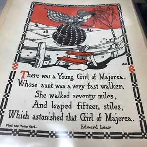 Young Girl Majorca Ant Fast Walker Vintage whimsical book illustration - Picture 1 of 1