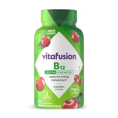 Vitafusion Extra Strength B12 Gummy Vitamins, 170 ct. Cherry Flavor, 3000 MCG - Image 1 of 4
