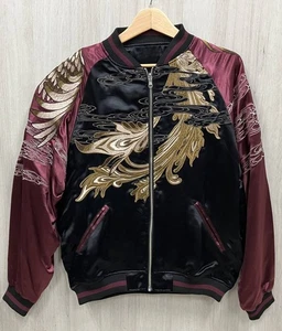 Karakuri Tamashii Sukajan Jacket Men’s L Phoenix Reversible Black Red Embroidere - Picture 1 of 7