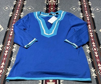 Real Clothes Saks Womens Pullover Top Sz XL Knit NWT $188 T24 - Image 1 of 4